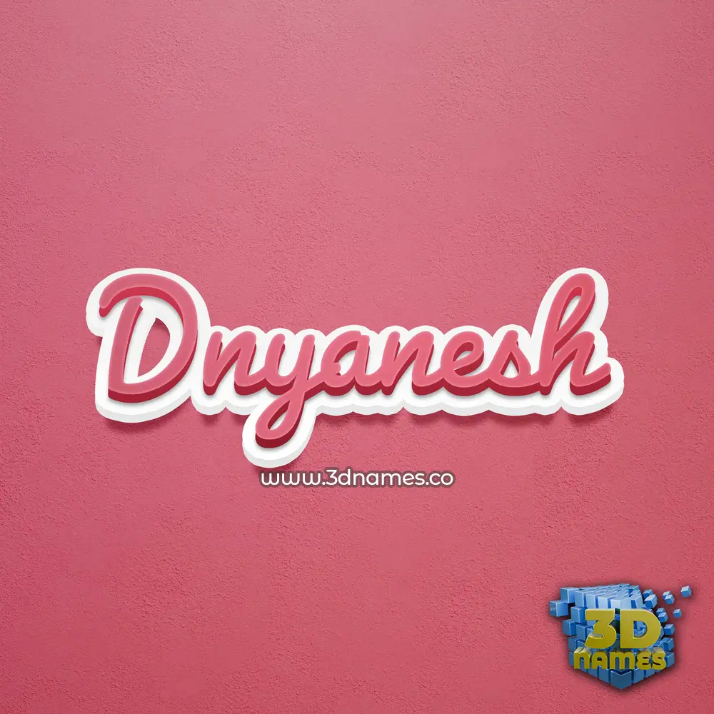 dnyanesh in Red Scribble style - 3D name wallpaper
