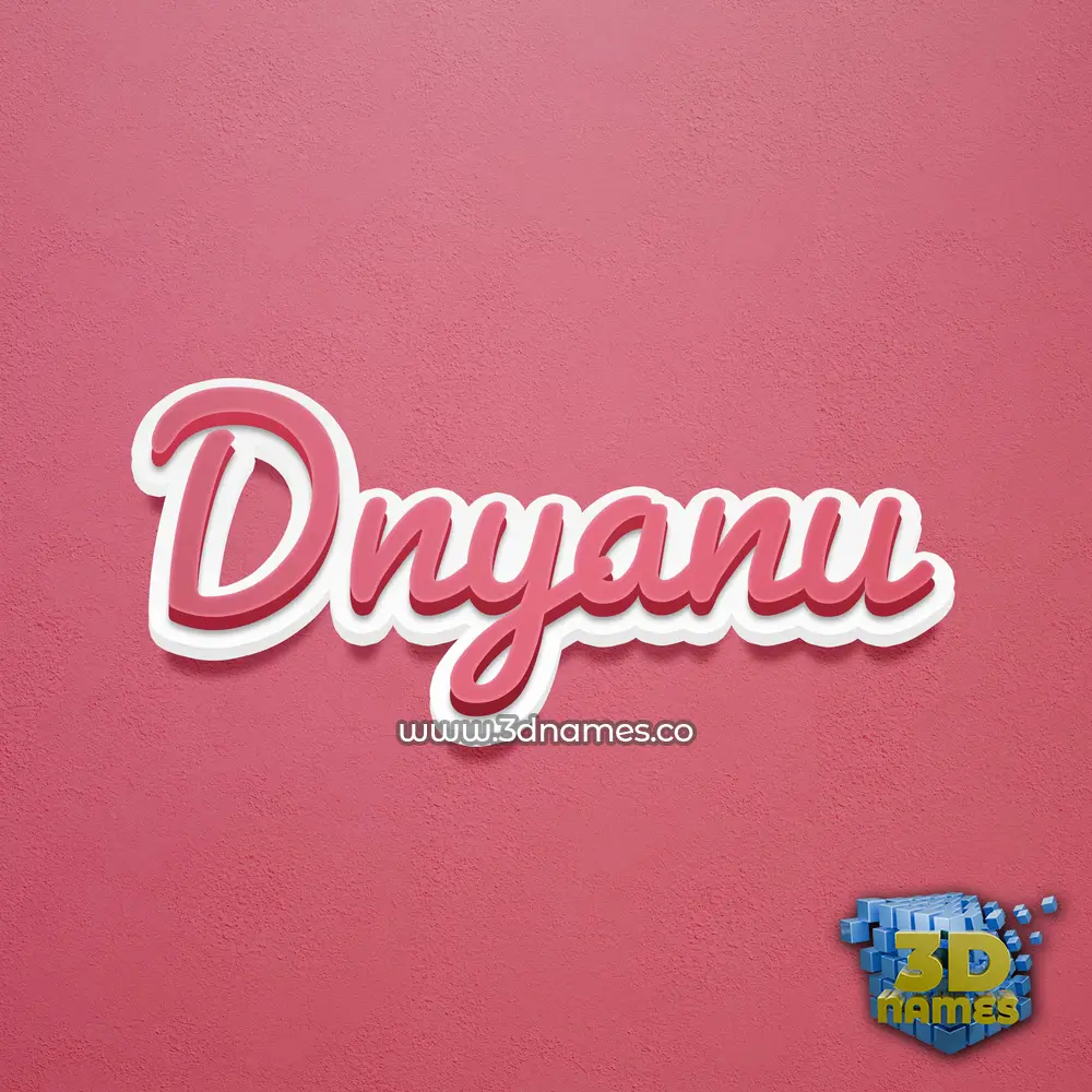 dnyanu in Red Scribble style - 3D name wallpaper