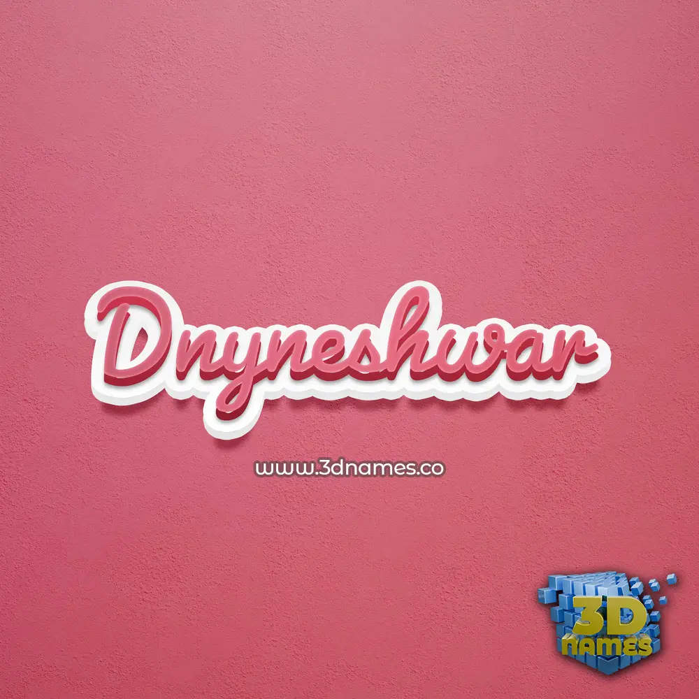 dnyneshwar in Red Scribble style - 3D name wallpaper