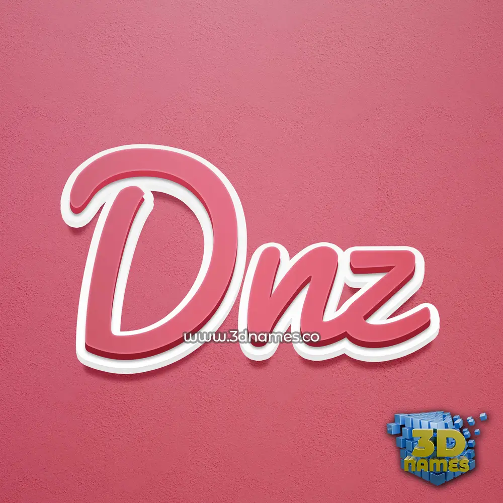 dnz in Red Scribble style - 3D name wallpaper