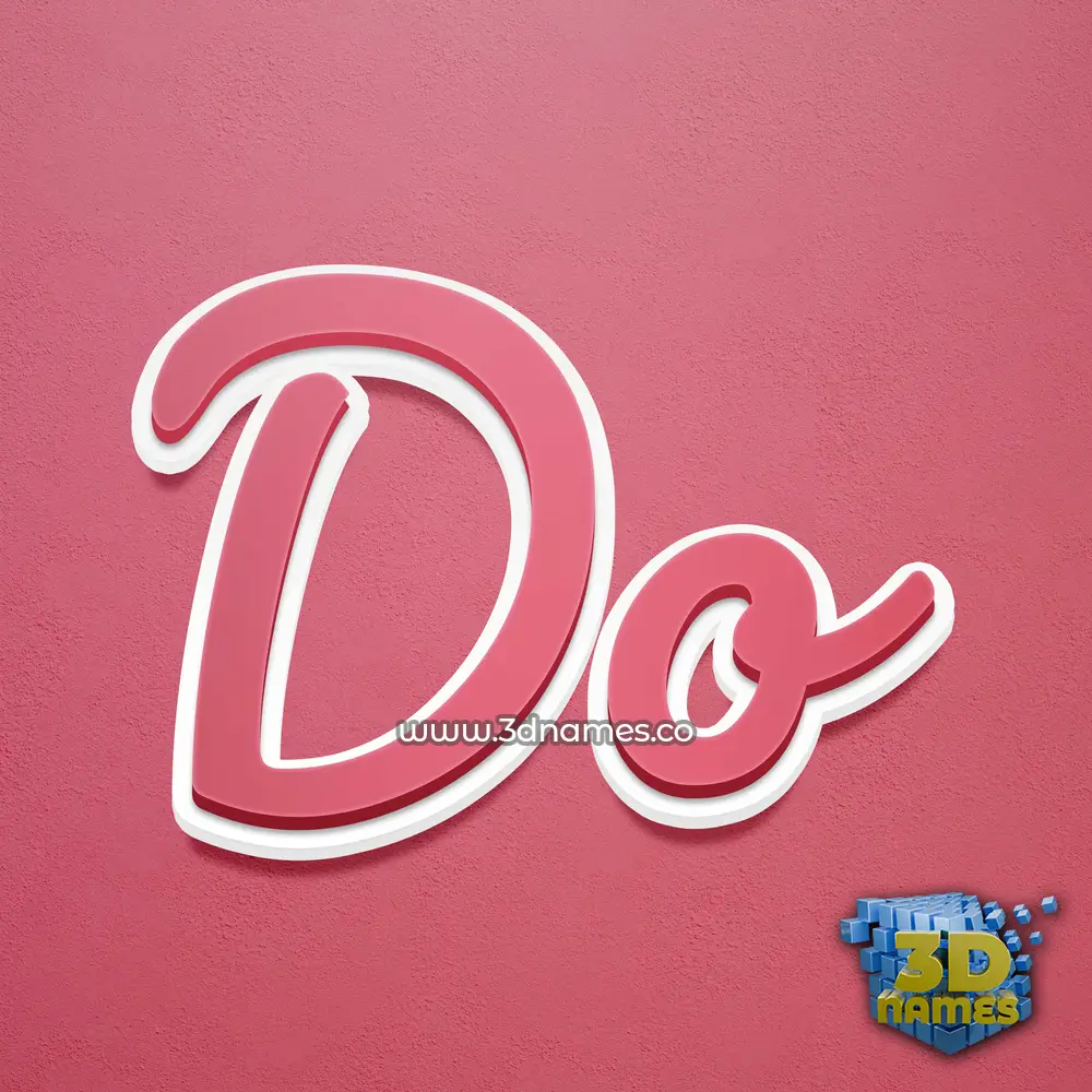 do in Red Scribble style - 3D name wallpaper