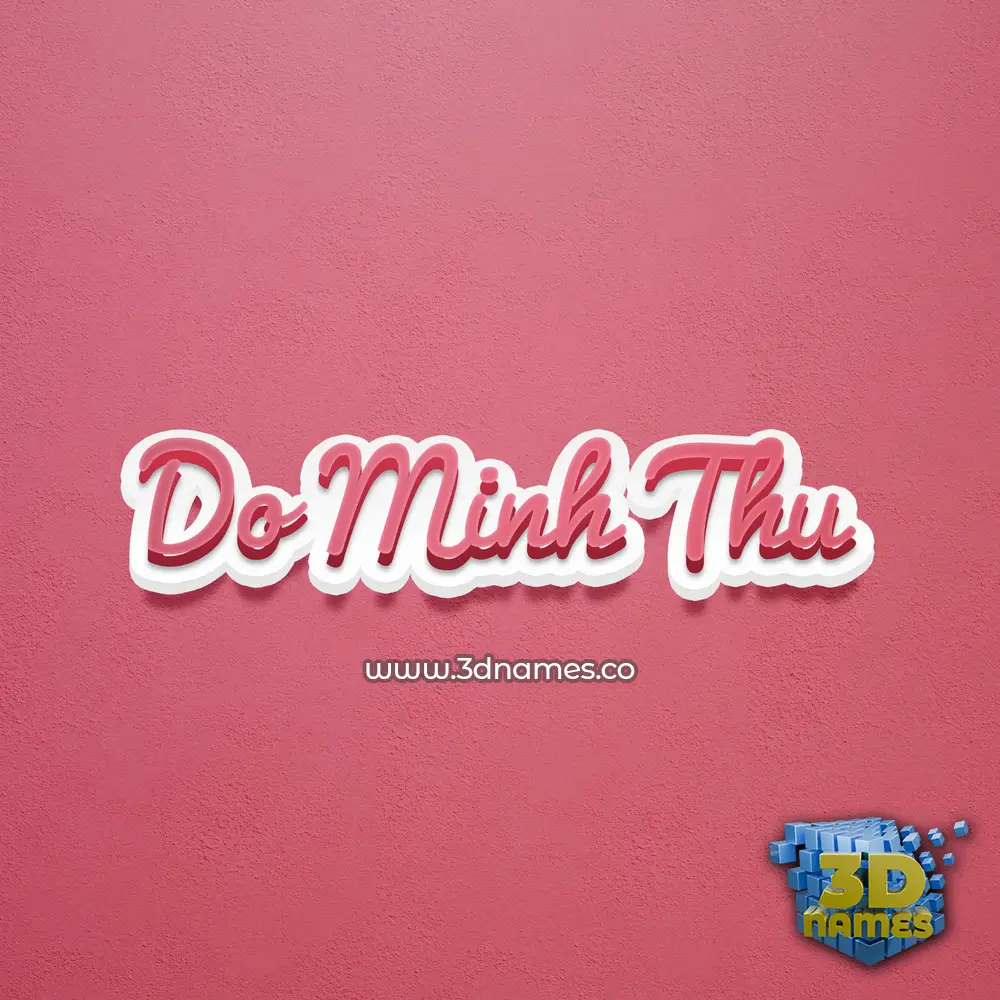 do minh thu in Red Scribble style - 3D name wallpaper