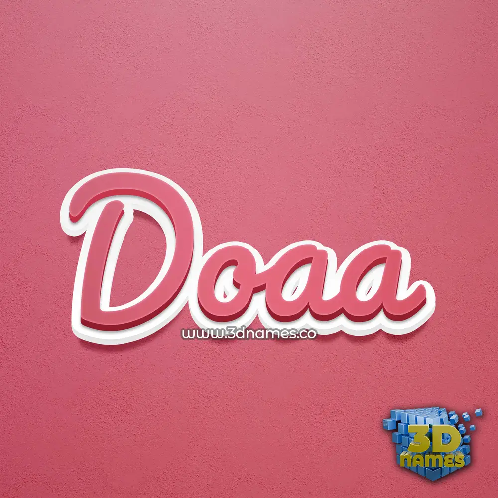 doaa in Red Scribble style - 3D name wallpaper
