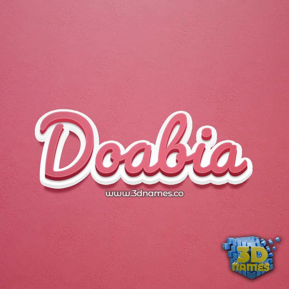 doabia in Red Scribble style - 3D name wallpaper