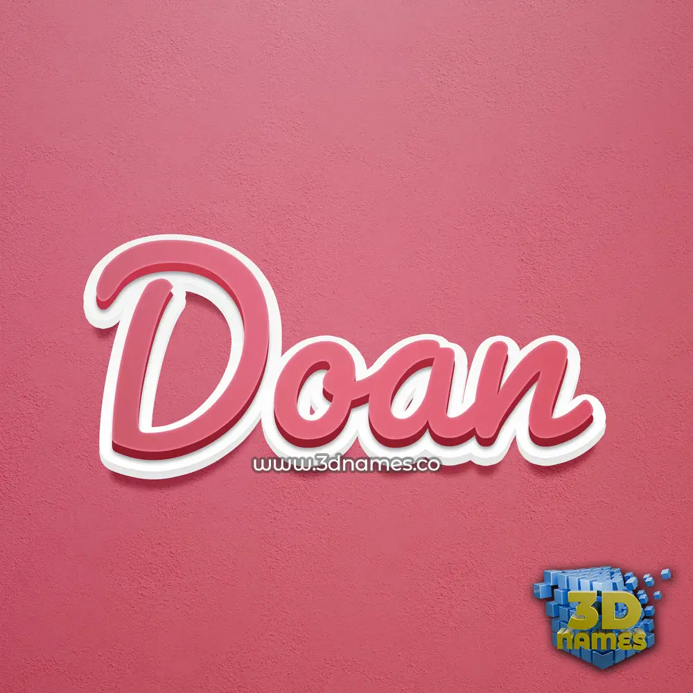 doan in Red Scribble style - 3D name wallpaper