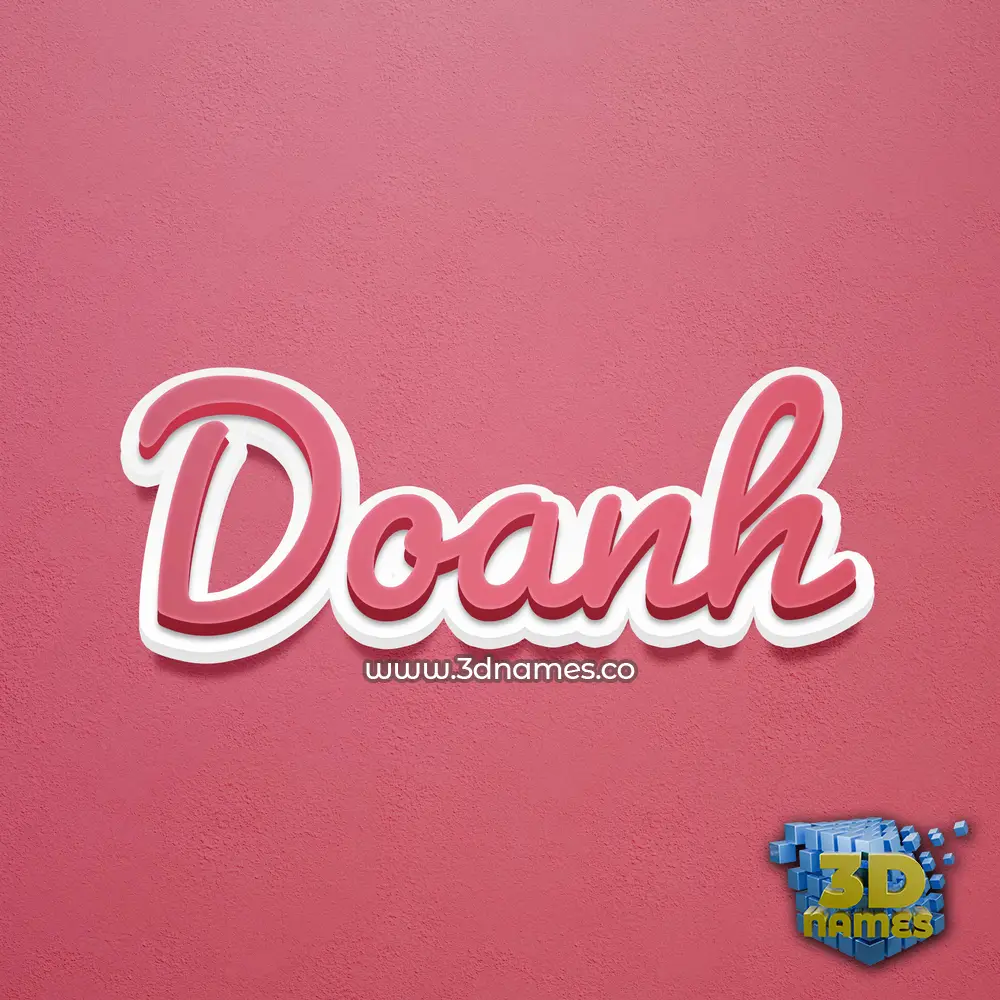 doanh in Red Scribble style - 3D name wallpaper
