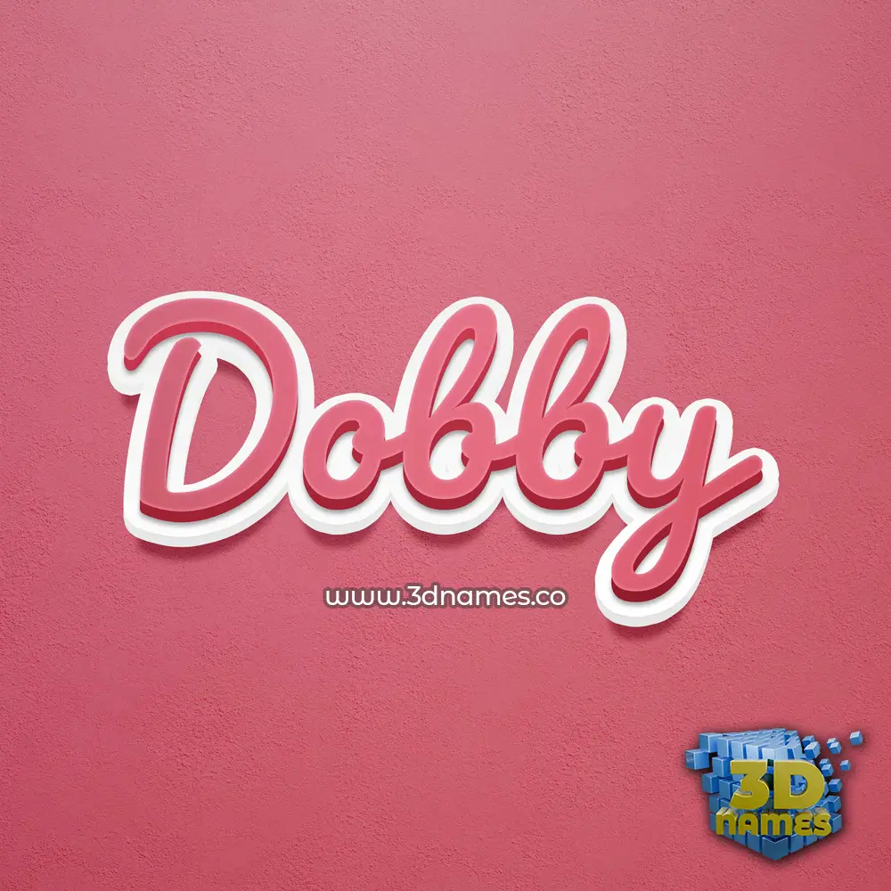 dobby in Red Scribble style - 3D name wallpaper