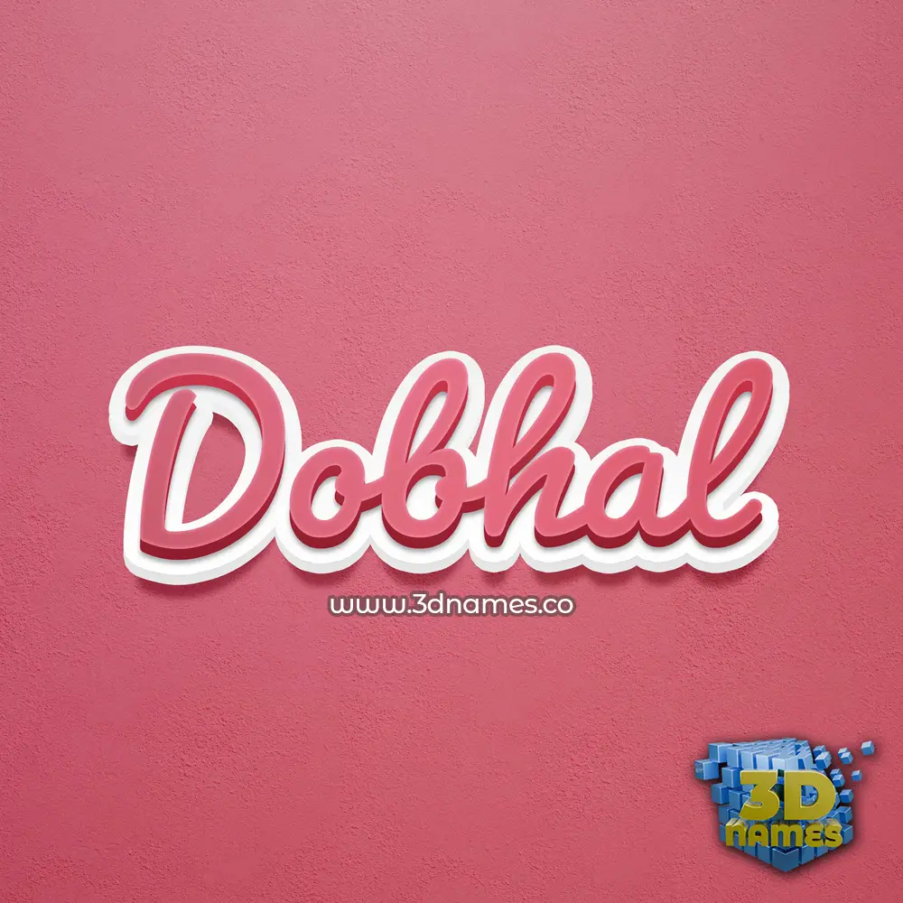 dobhal in Red Scribble style - 3D name wallpaper