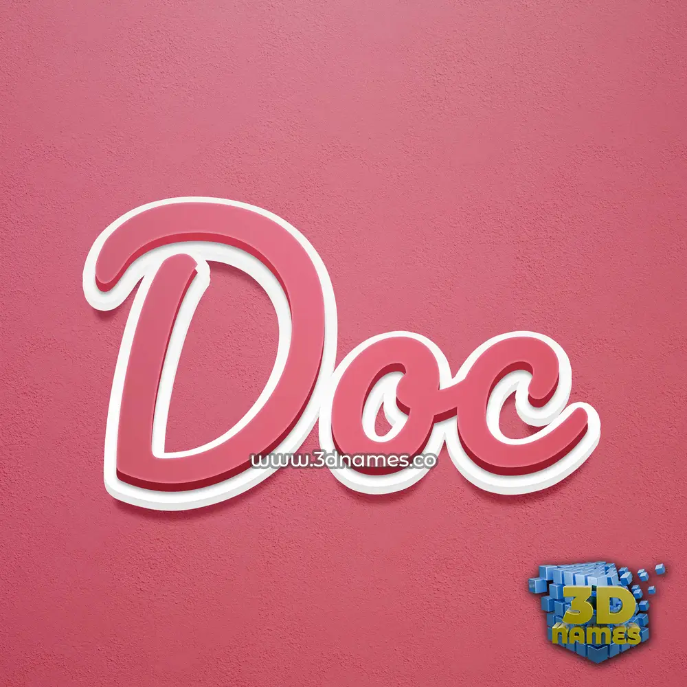 doc in Red Scribble style - 3D name wallpaper