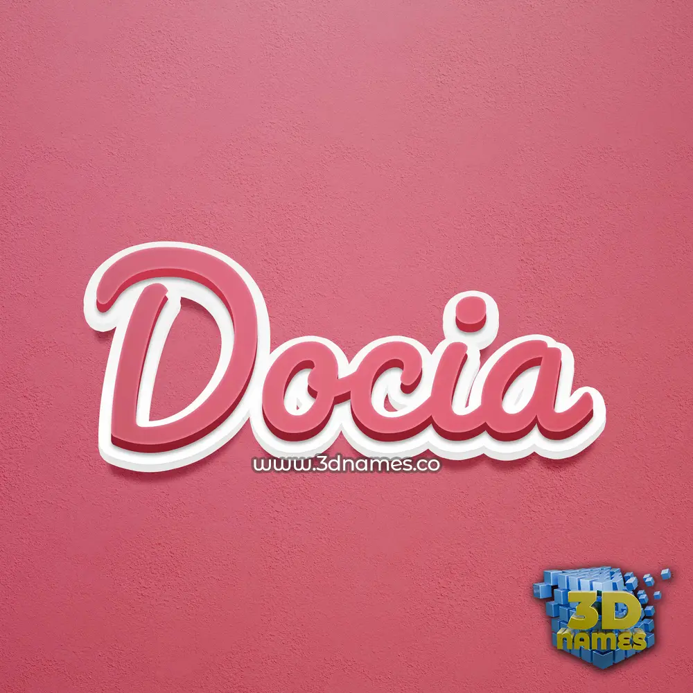 docia in Red Scribble style - 3D name wallpaper