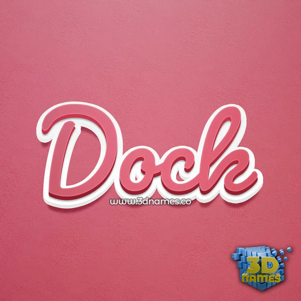 dock in Red Scribble style - 3D name wallpaper