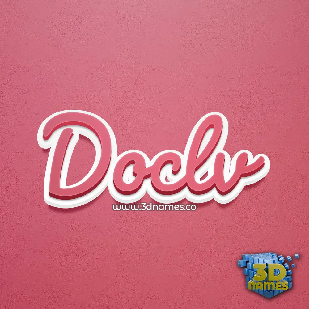doclv in Red Scribble style - 3D name wallpaper