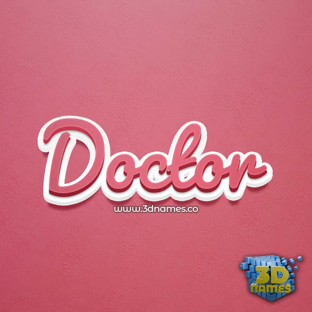 doctor in Red Scribble style - 3D name wallpaper