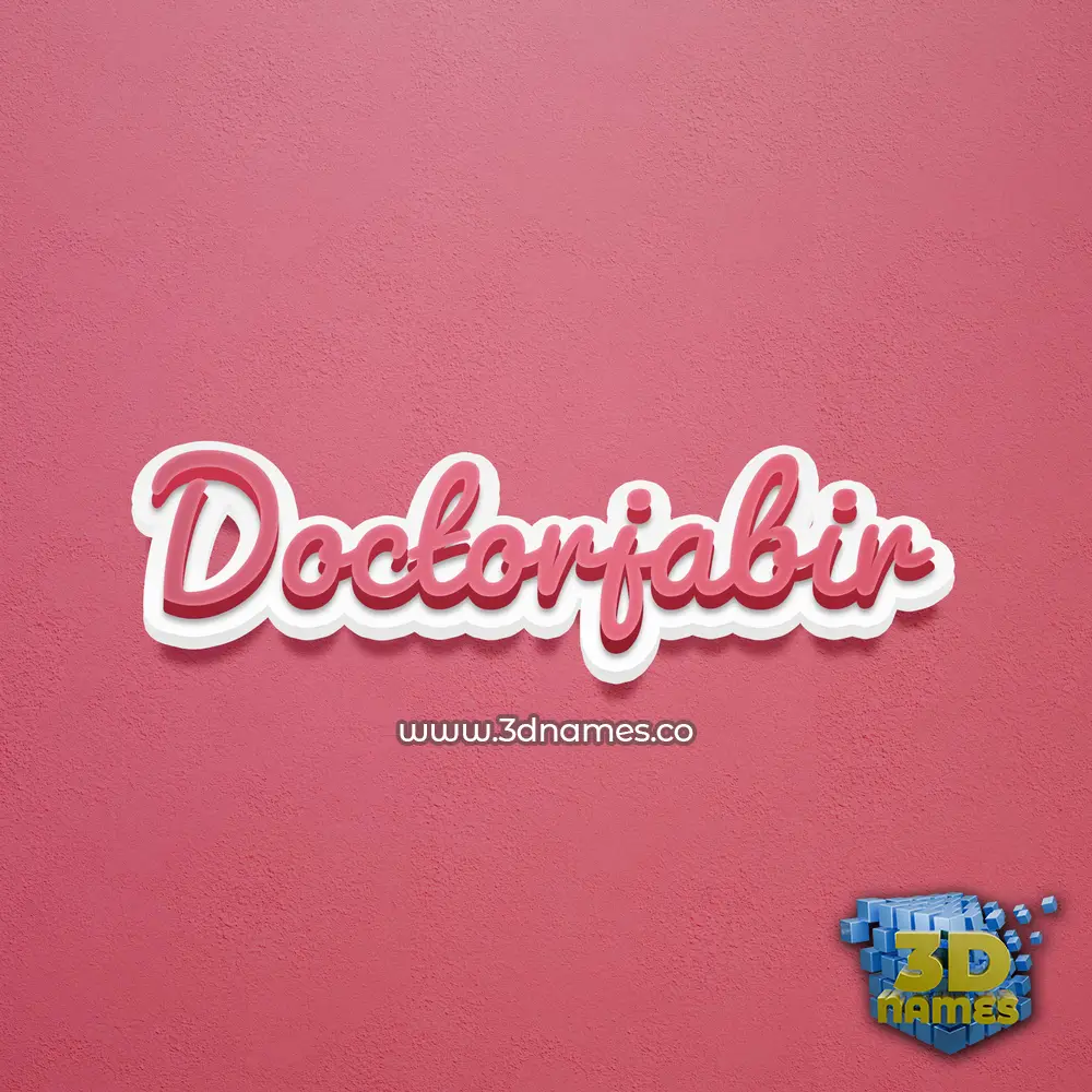 doctorjabir in Red Scribble style - 3D name wallpaper