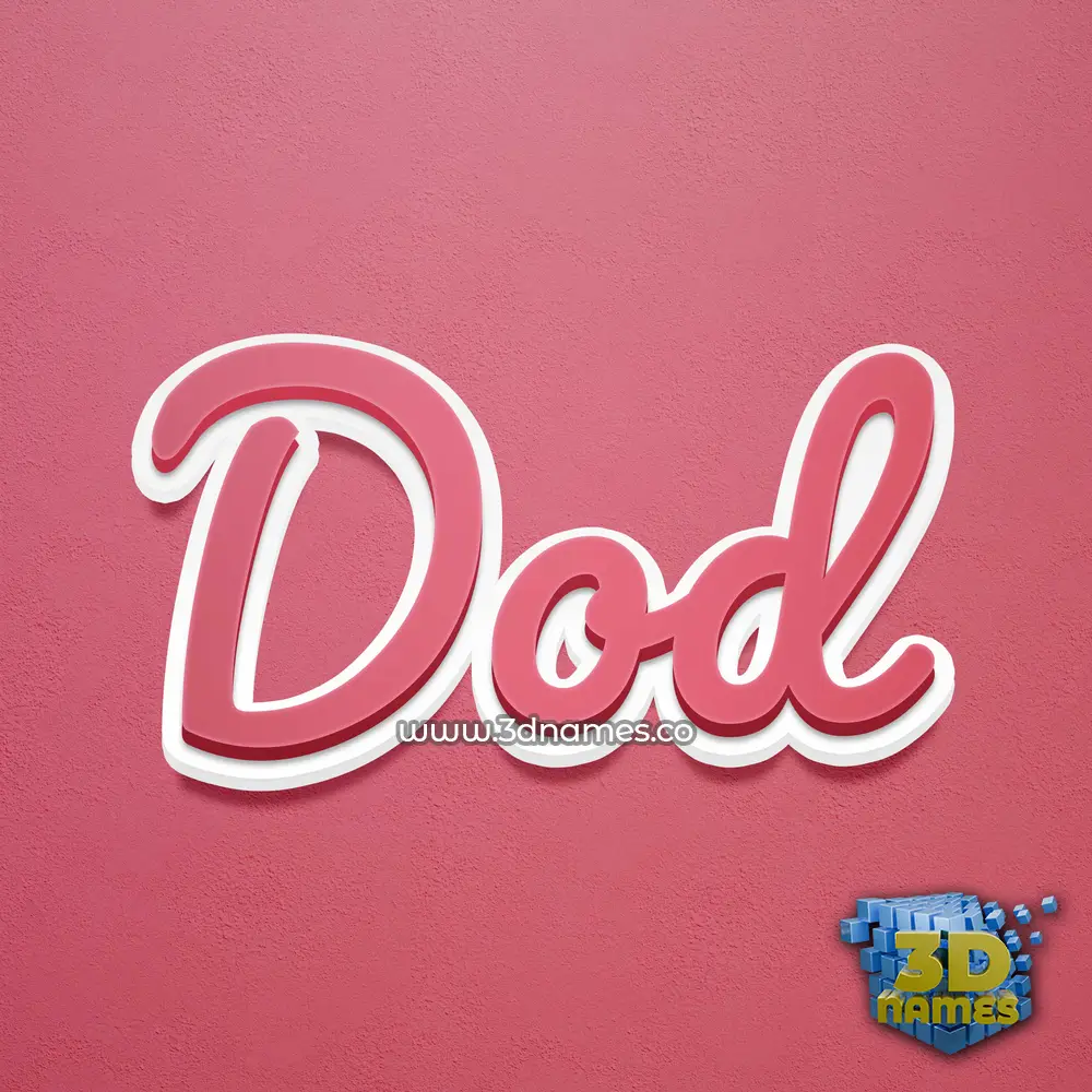 dod in Red Scribble style - 3D name wallpaper