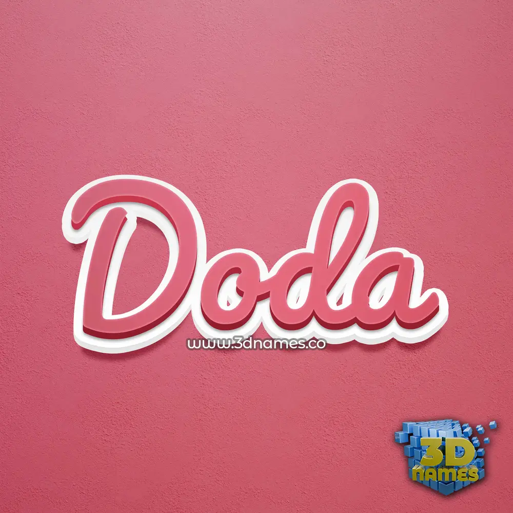doda in Red Scribble style - 3D name wallpaper