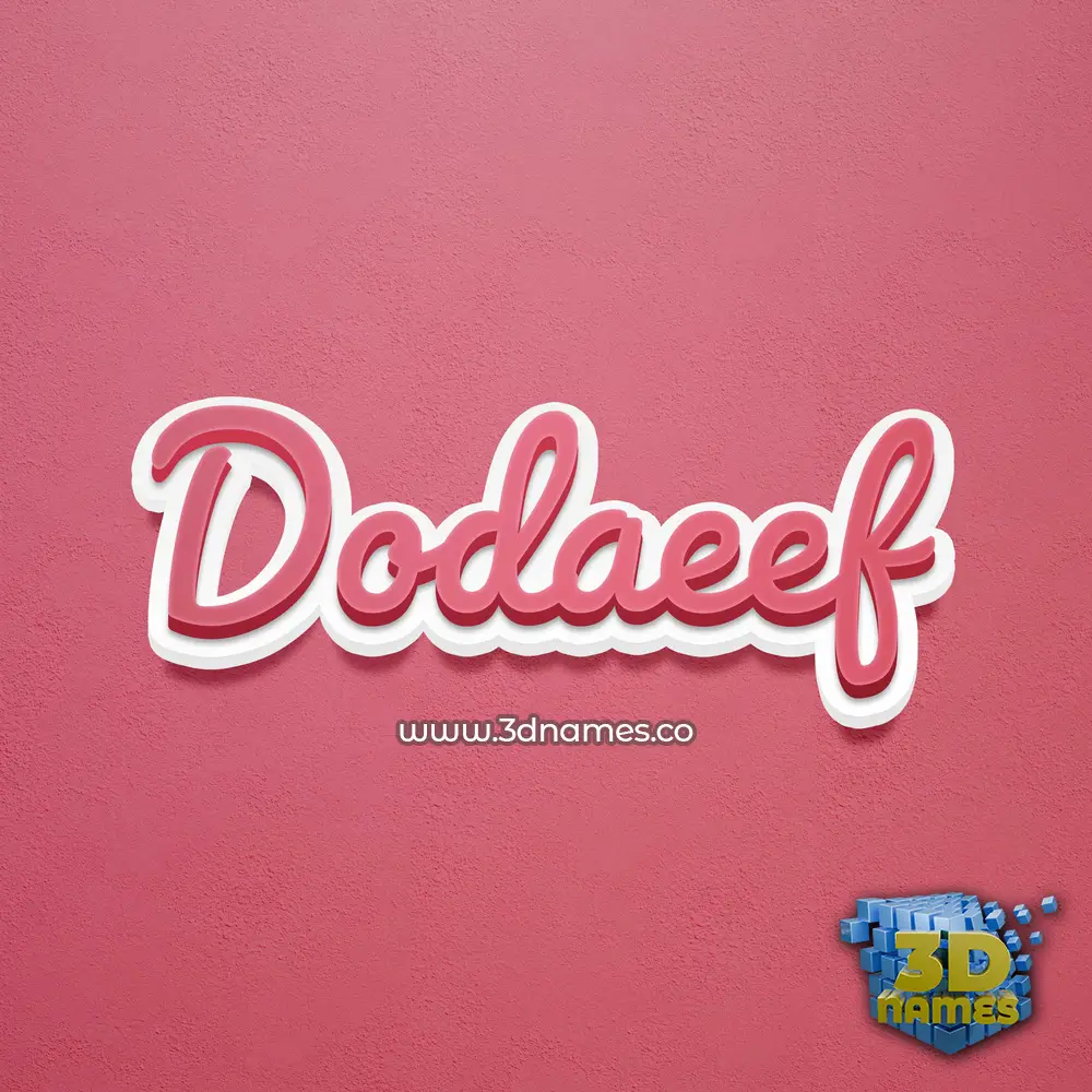 dodaeef in Red Scribble style - 3D name wallpaper