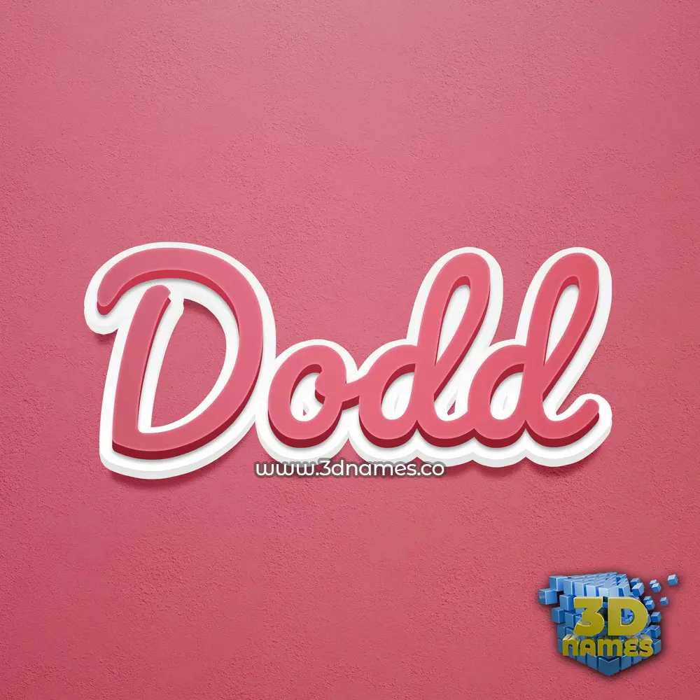 dodd in Red Scribble style - 3D name wallpaper