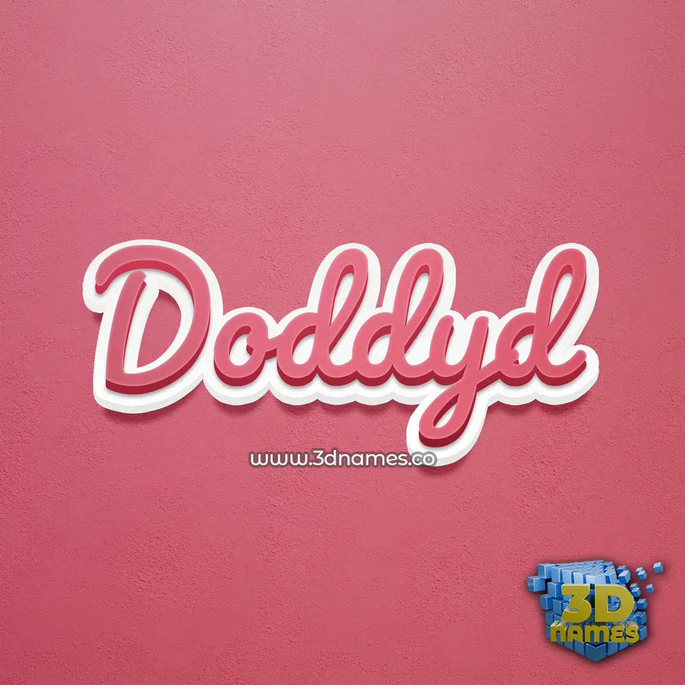 doddyd in Red Scribble style - 3D name wallpaper