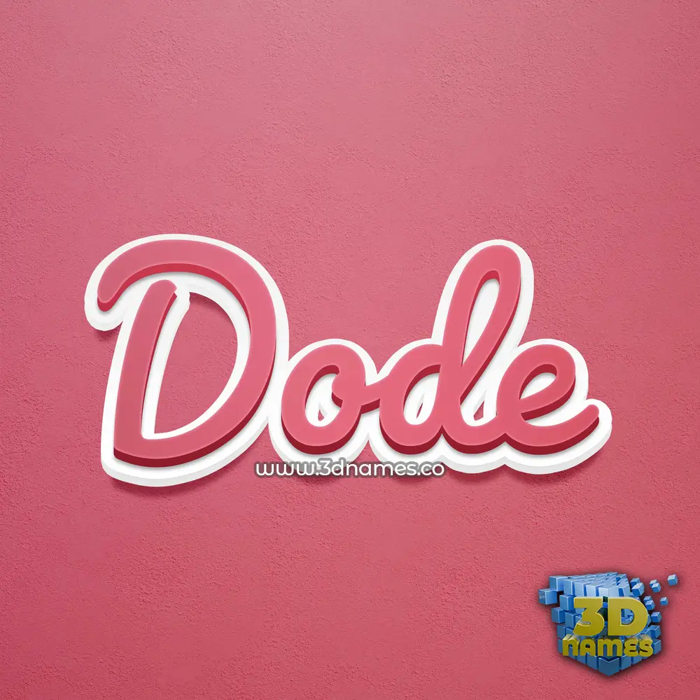 dode in Red Scribble style - 3D name wallpaper