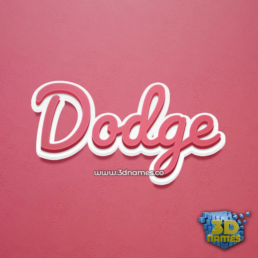 dodge in Red Scribble style - 3D name wallpaper