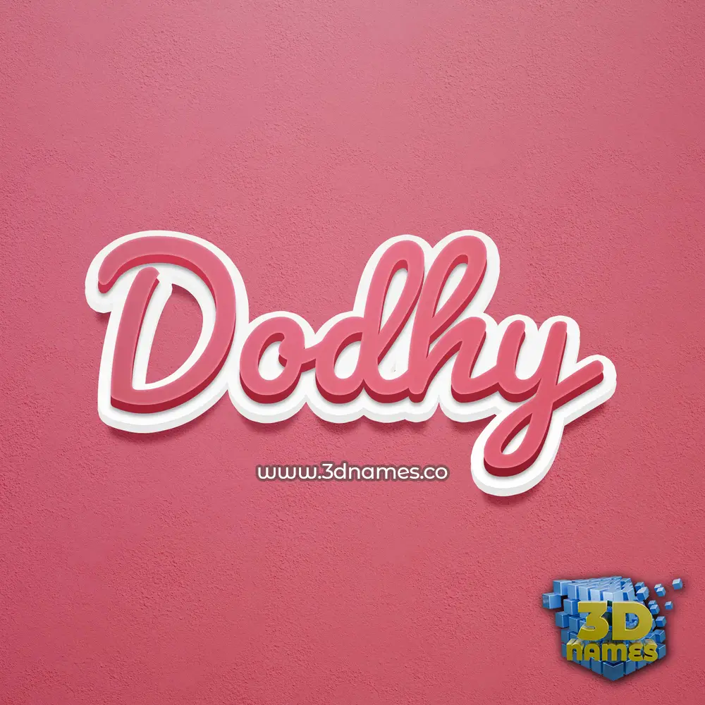 dodhy in Red Scribble style - 3D name wallpaper