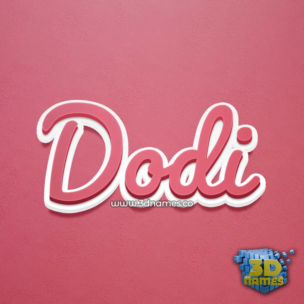 dodi in Red Scribble style - 3D name wallpaper
