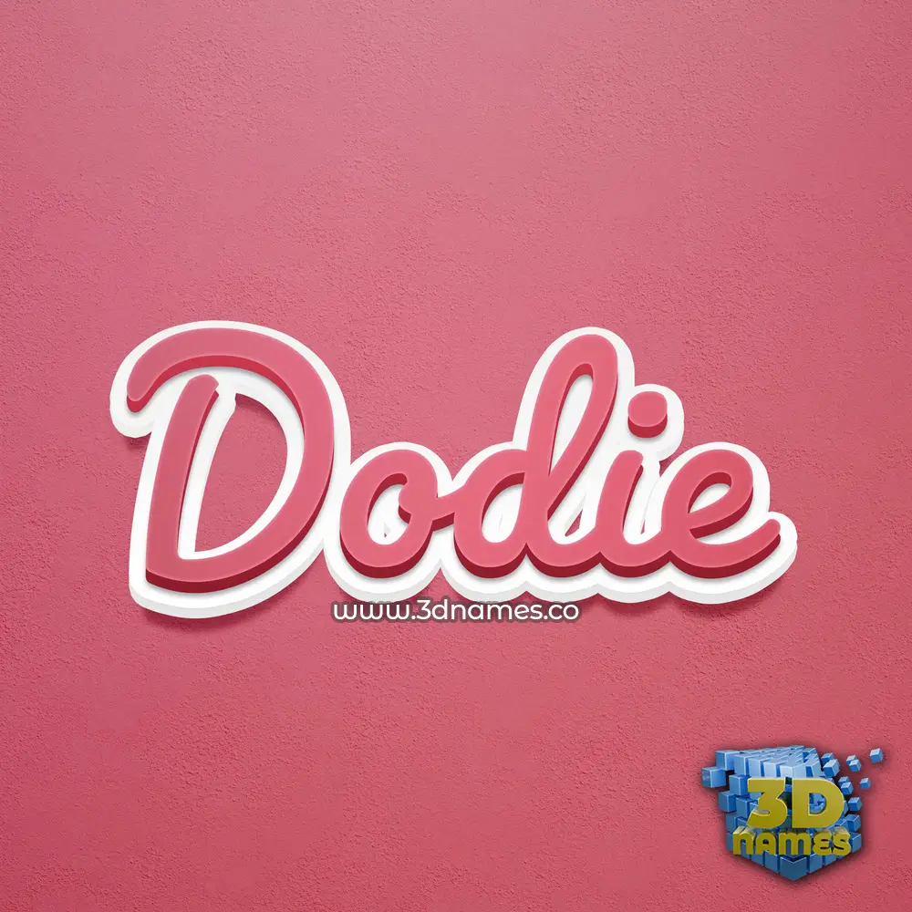 dodie in Red Scribble style - 3D name wallpaper