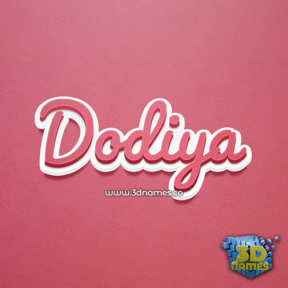 dodiya in Red Scribble style - 3D name wallpaper