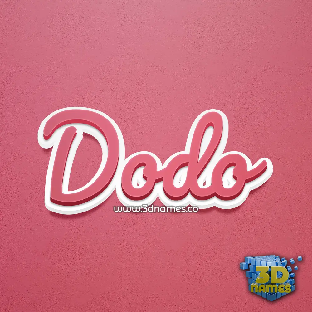 dodo in Red Scribble style - 3D name wallpaper