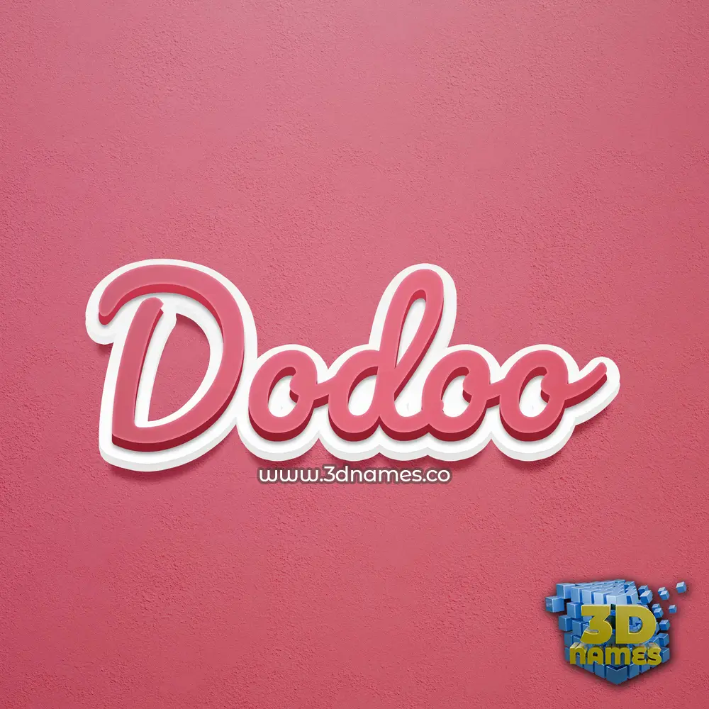 dodoo in Red Scribble style - 3D name wallpaper