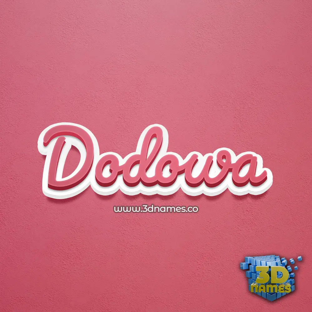 dodowa in Red Scribble style - 3D name wallpaper