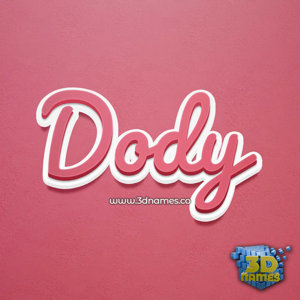 dody in Red Scribble style - 3D name wallpaper