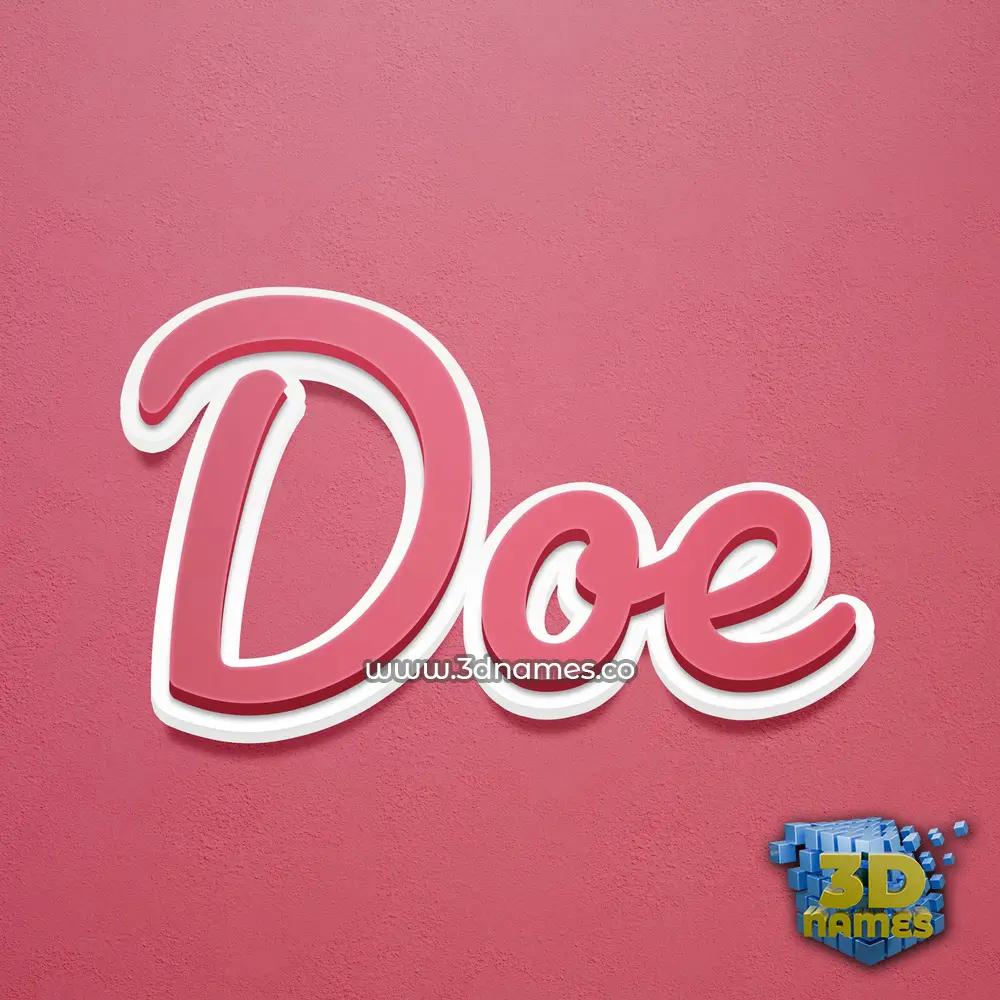 doe in Red Scribble style - 3D name wallpaper