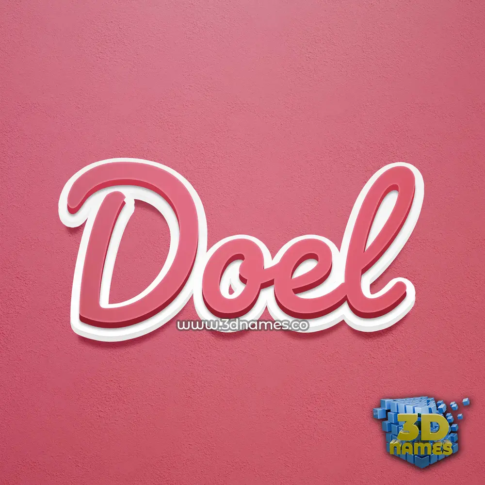 doel in Red Scribble style - 3D name wallpaper