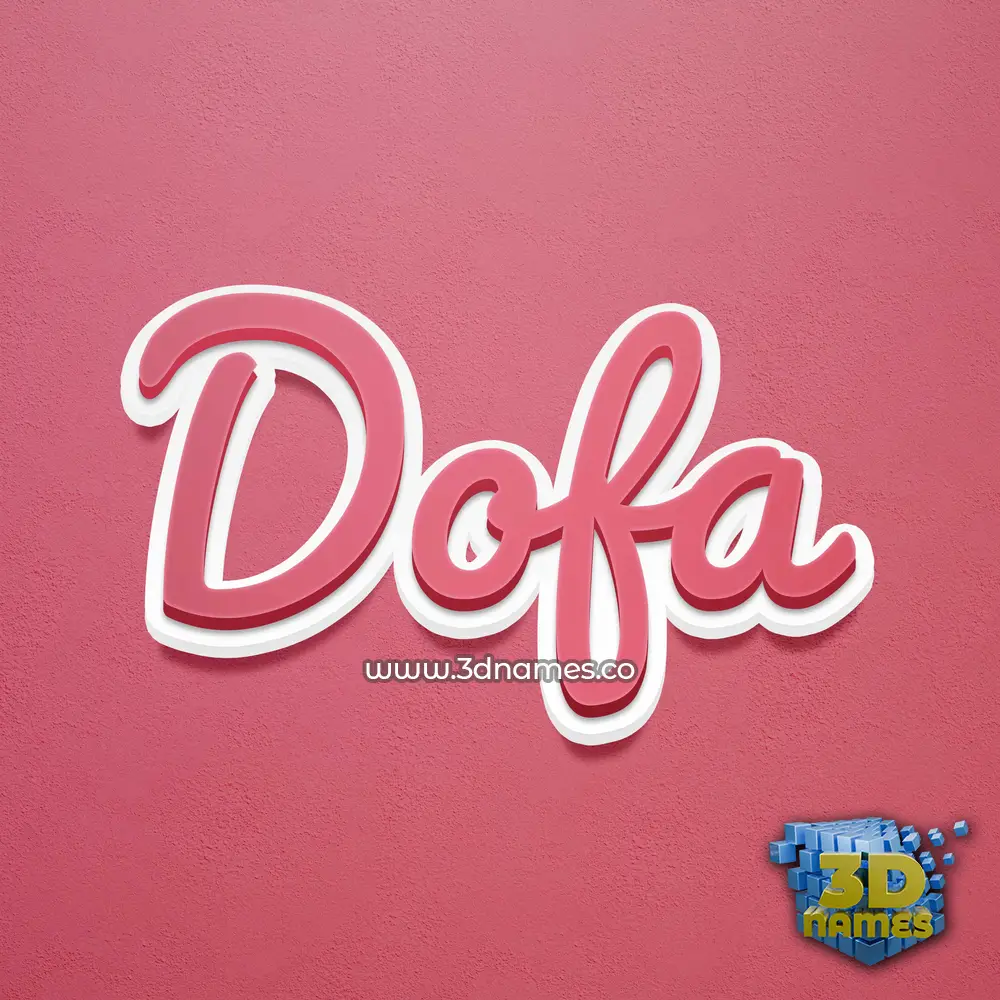dofa in Red Scribble style - 3D name wallpaper