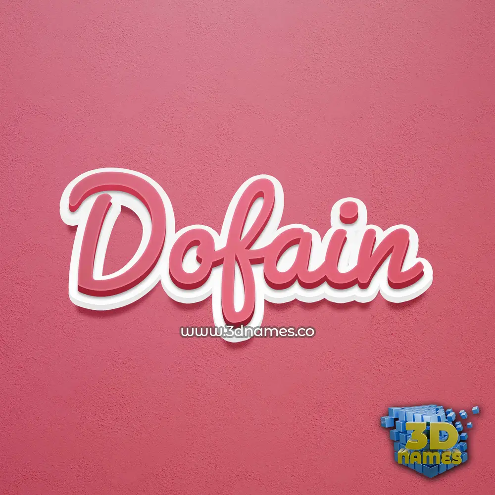 dofain in Red Scribble style - 3D name wallpaper