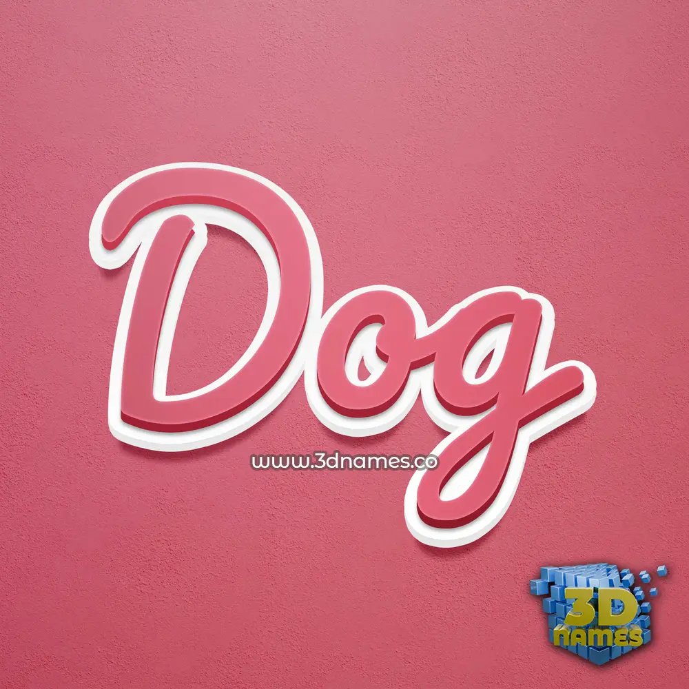 dog in Red Scribble style - 3D name wallpaper