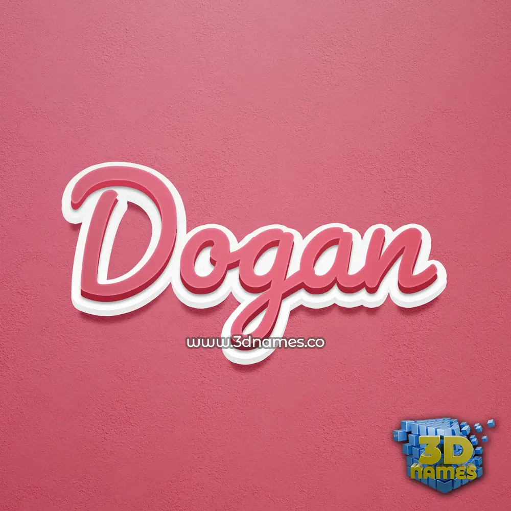 dogan in Red Scribble style - 3D name wallpaper
