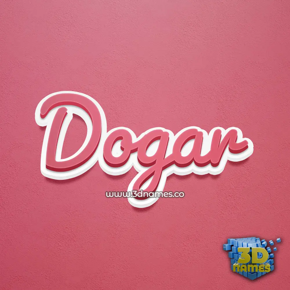dogar in Red Scribble style - 3D name wallpaper