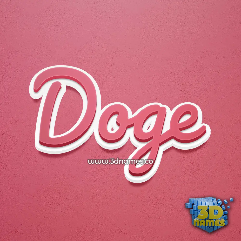 doge in Red Scribble style - 3D name wallpaper