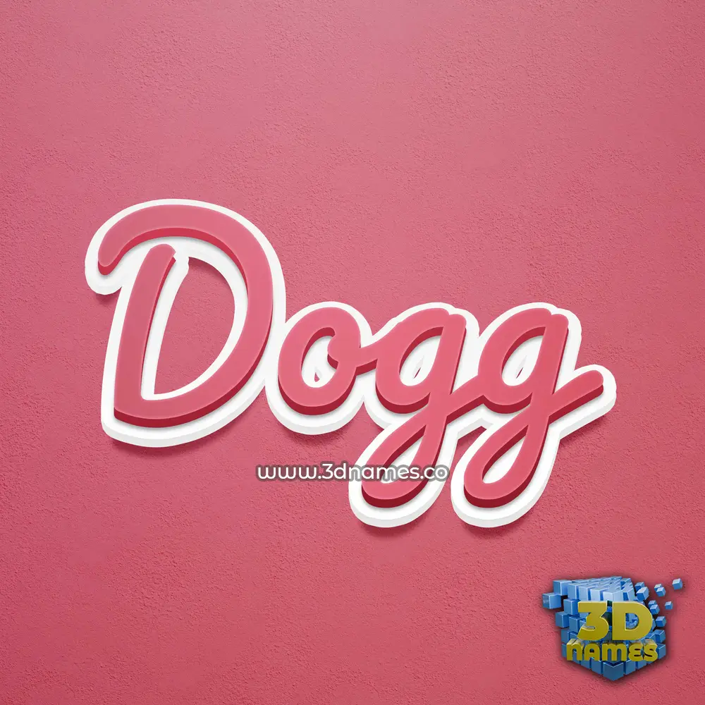 dogg in Red Scribble style - 3D name wallpaper