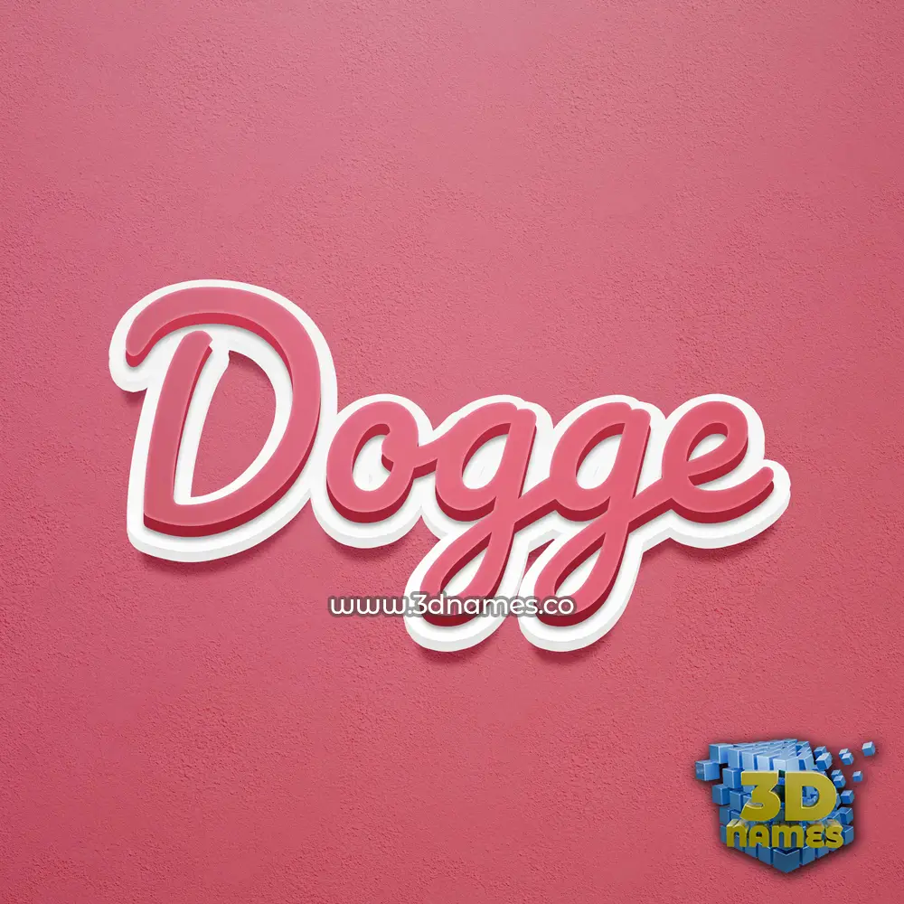 dogge in Red Scribble style - 3D name wallpaper