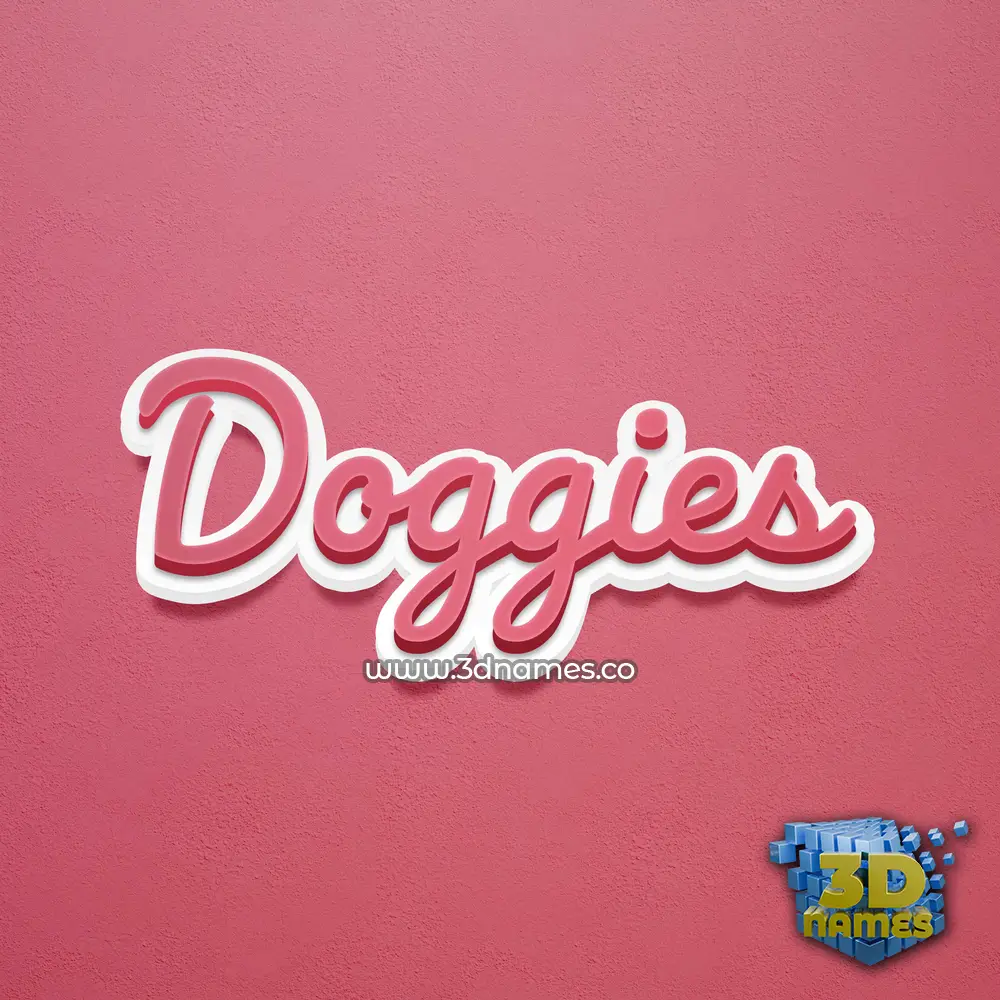 doggies in Red Scribble style - 3D name wallpaper