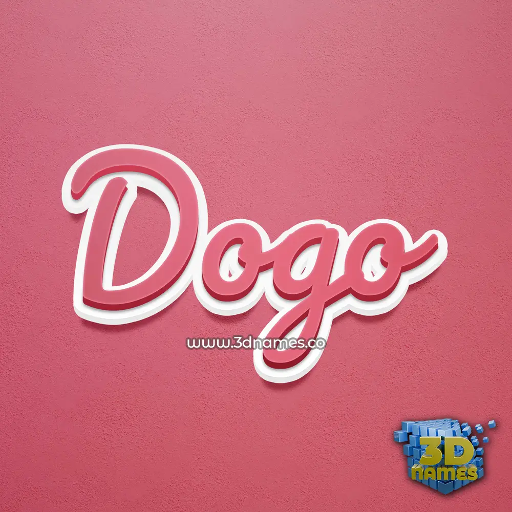 dogo in Red Scribble style - 3D name wallpaper
