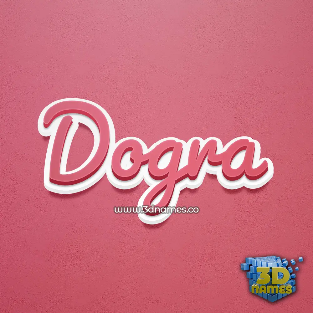 dogra in Red Scribble style - 3D name wallpaper