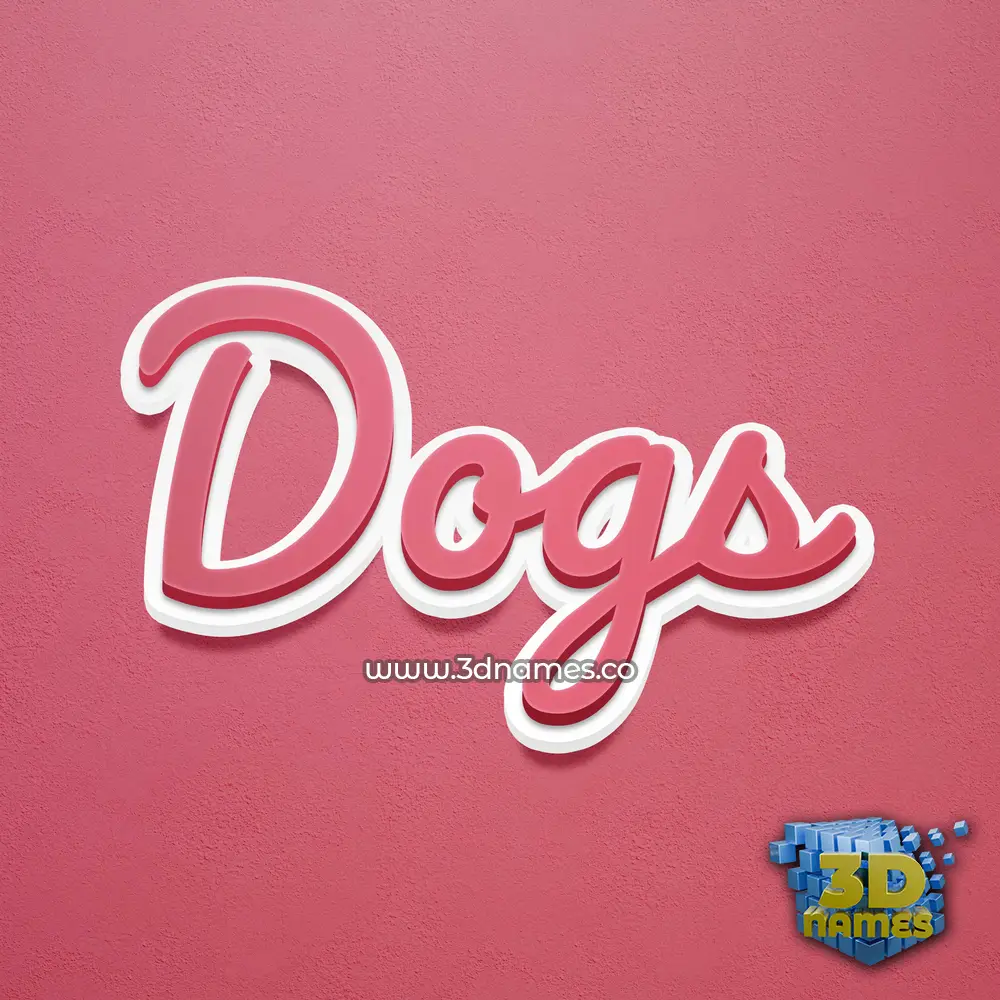 dogs in Red Scribble style - 3D name wallpaper