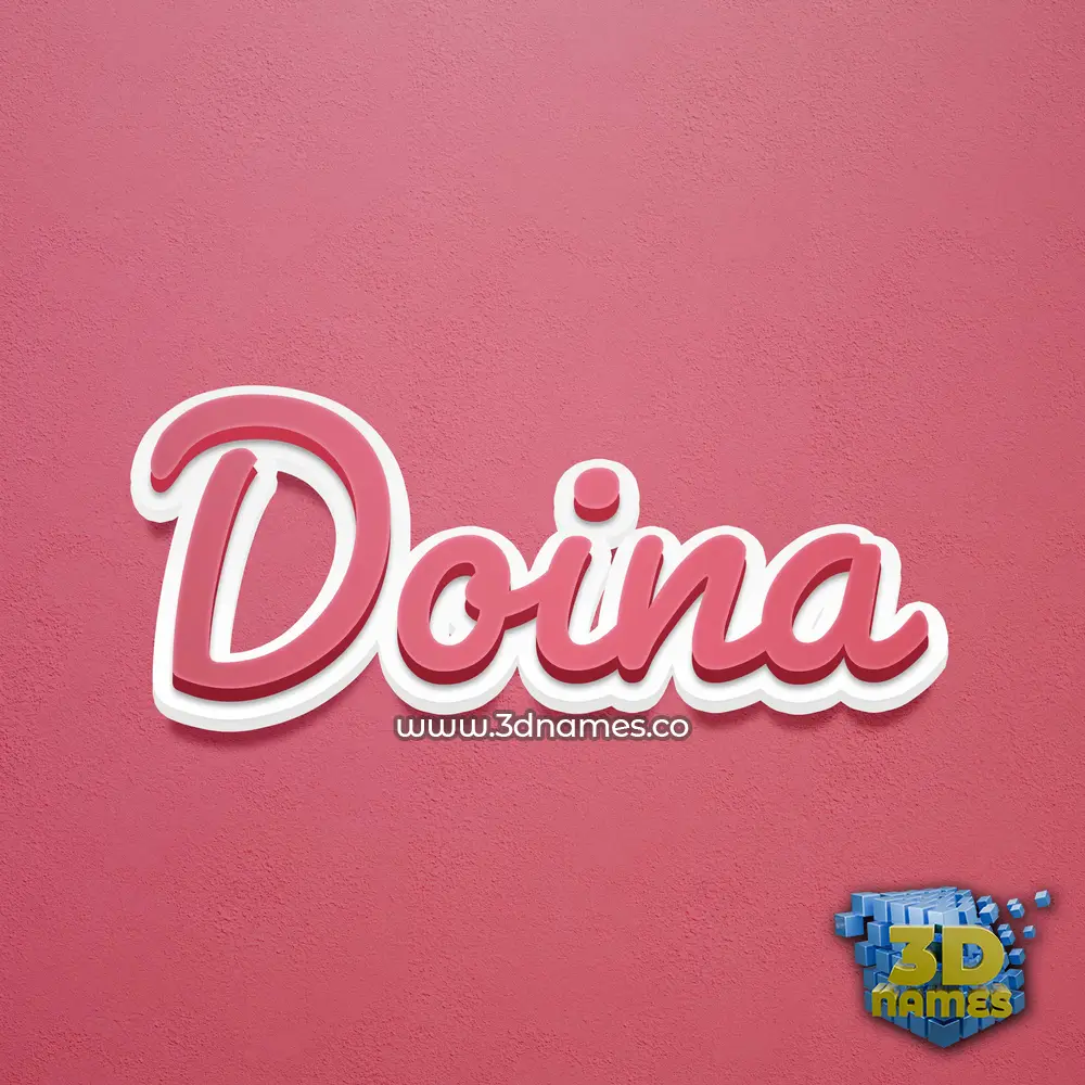 doina in Red Scribble style - 3D name wallpaper