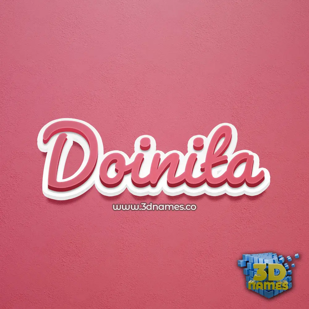 doinita in Red Scribble style - 3D name wallpaper