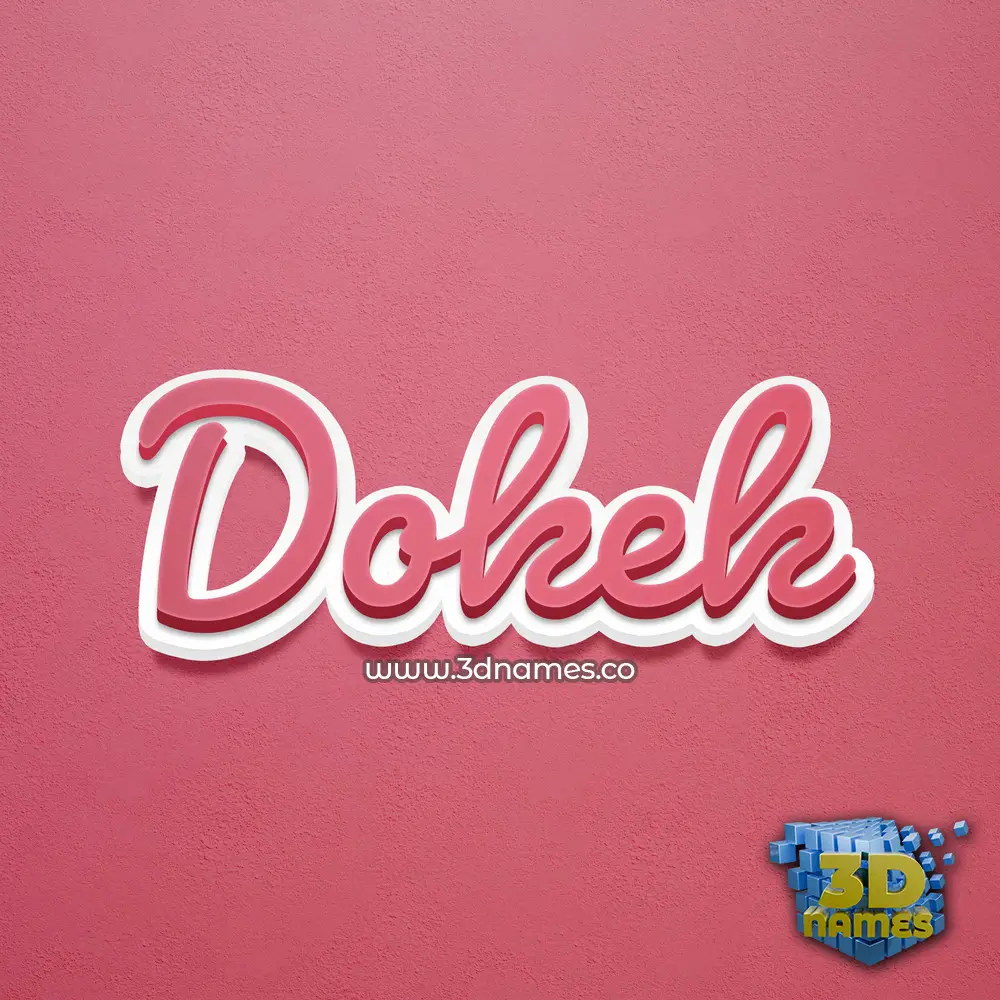 dokek in Red Scribble style - 3D name wallpaper